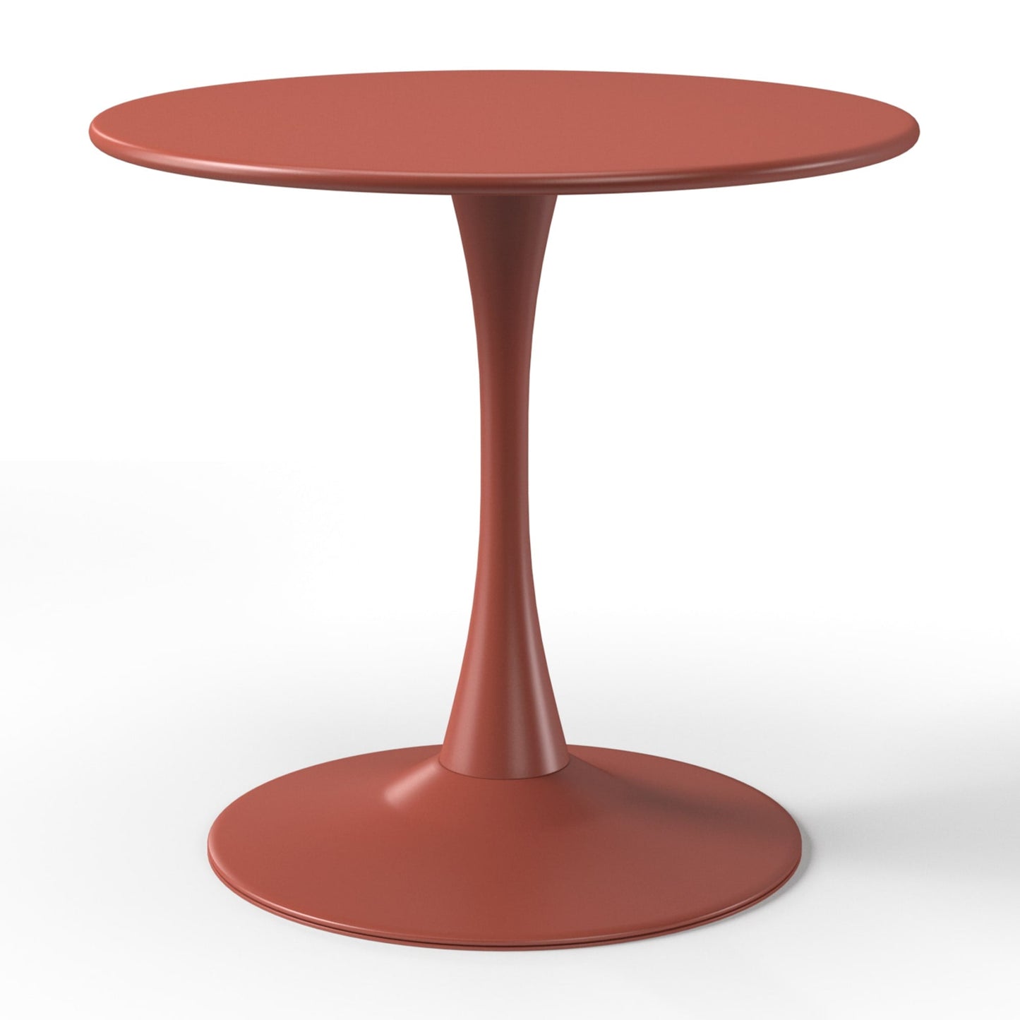 WestinTrends Playa 31.5" Round Outdoor Indoor Metal Cocktail Dining Table, Red