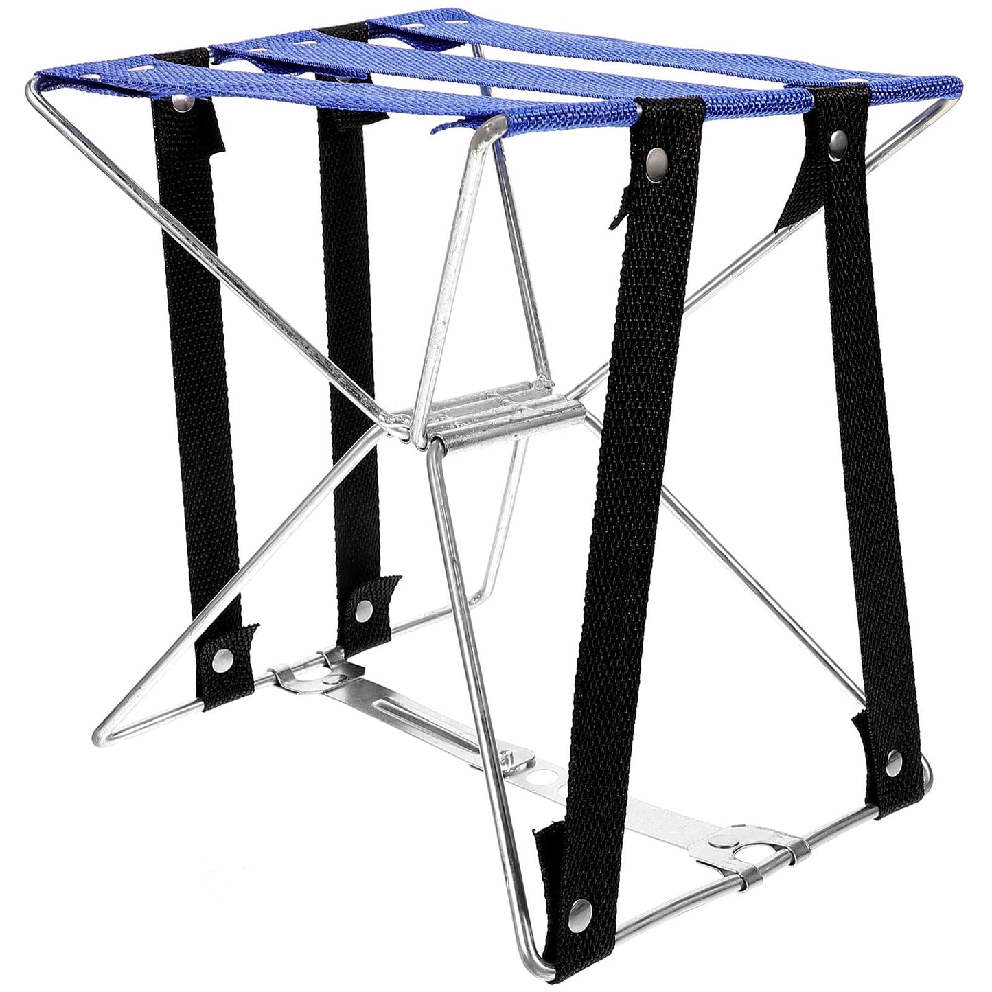 PTOOTP 1Pcs Metal Frame Folding Stool For Camping And Fishing Blue Color And Construction