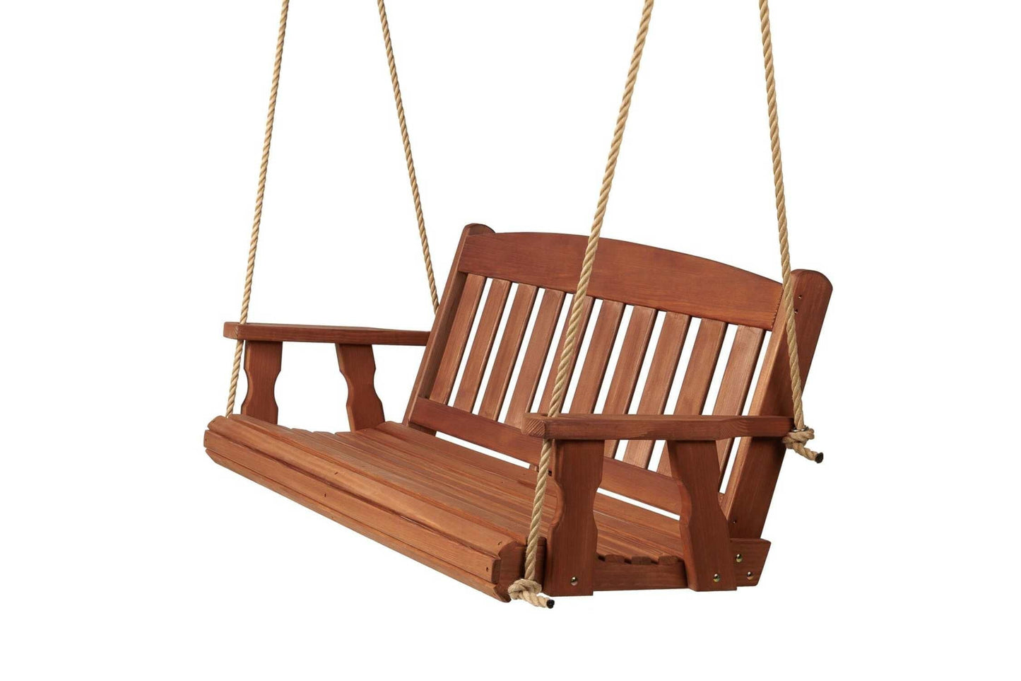 Amish Heavy Duty 800 Lb Mission Treated Porch Swing with Hanging Chains (5 Foot, Cedar Stain)
