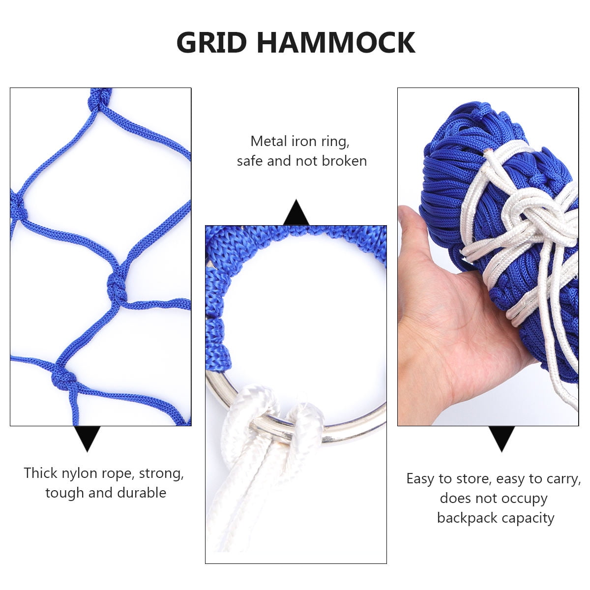 SWETRACE 1Pc Blue Polyester Hammock for Portable Outdoor Accessories in Park