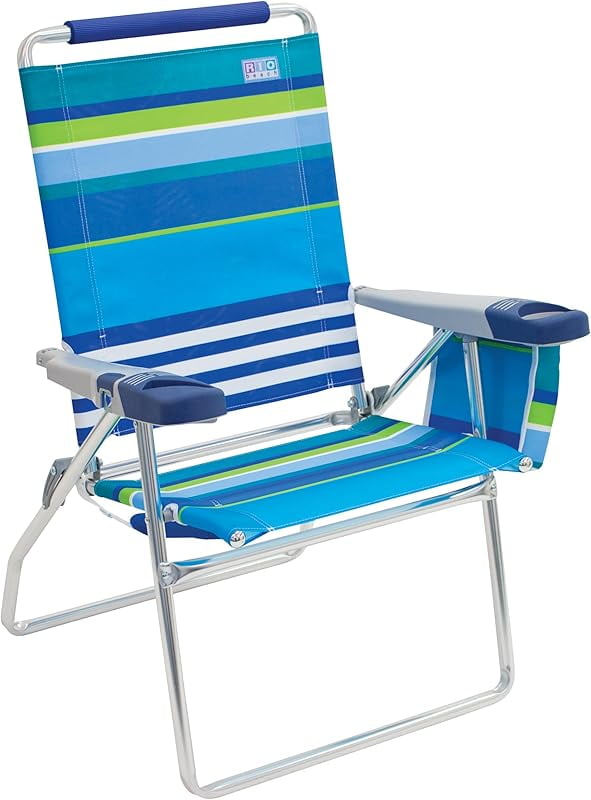 17" Extended Height 4-Position Folding Beach, Camping, Lawn Chair