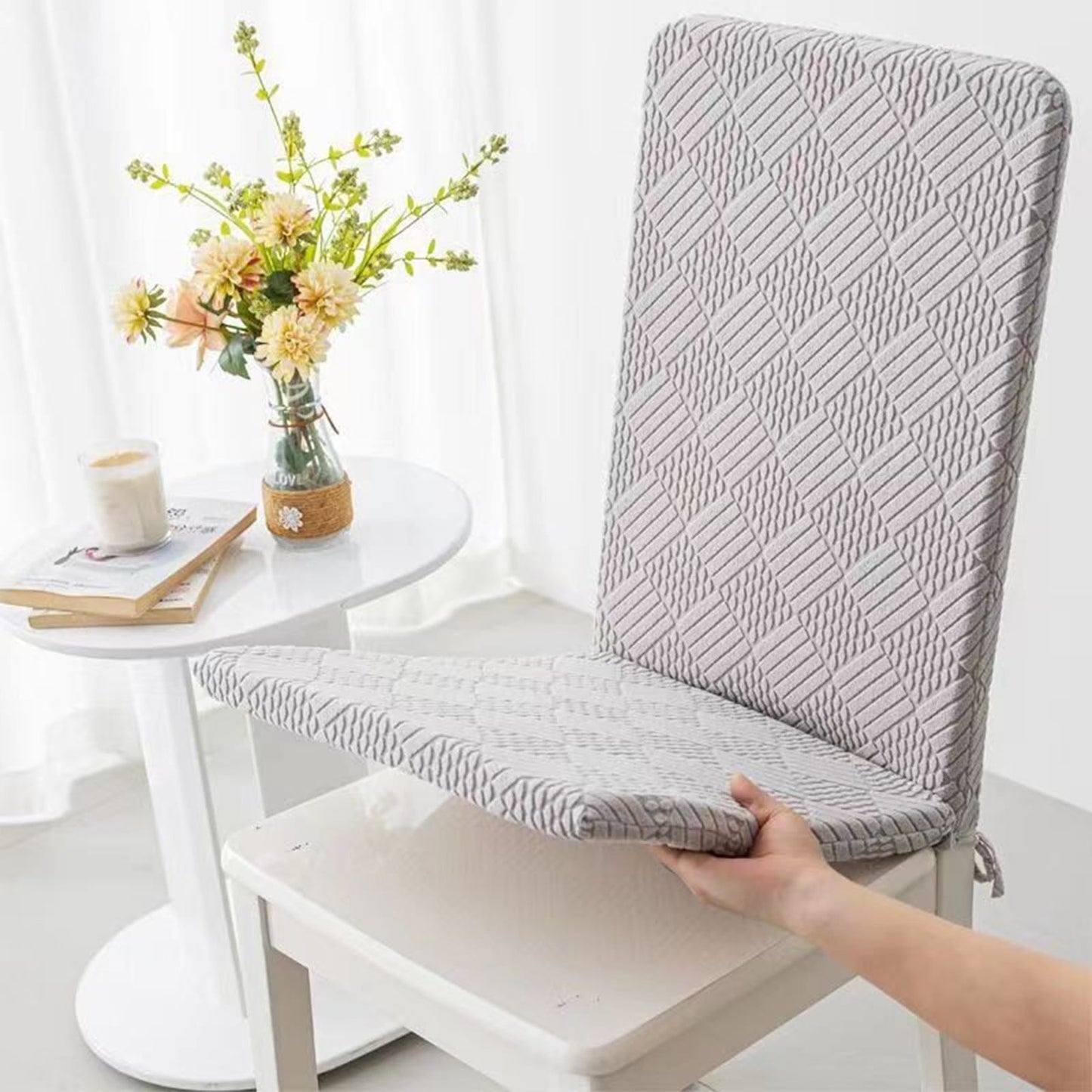 sruoe High Back Chair Cushions, Patio Chair Back Cushion, Chair Cushions, Seat Cushions Back Pad, Indoor Outdoor Chaise Lounge Back Pads for Home, Office Cushion, Nylon,Spandex