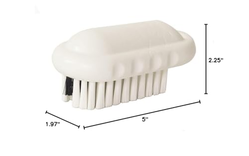 SPARTA Nail Scrub Brush Commercial-Grade, Heavy-Duty Hand and Fingernail Brush with Stiff Bristles for Gardeners, Mechanics, And Foodservice Personnel, Plastic, 5 Inches, White