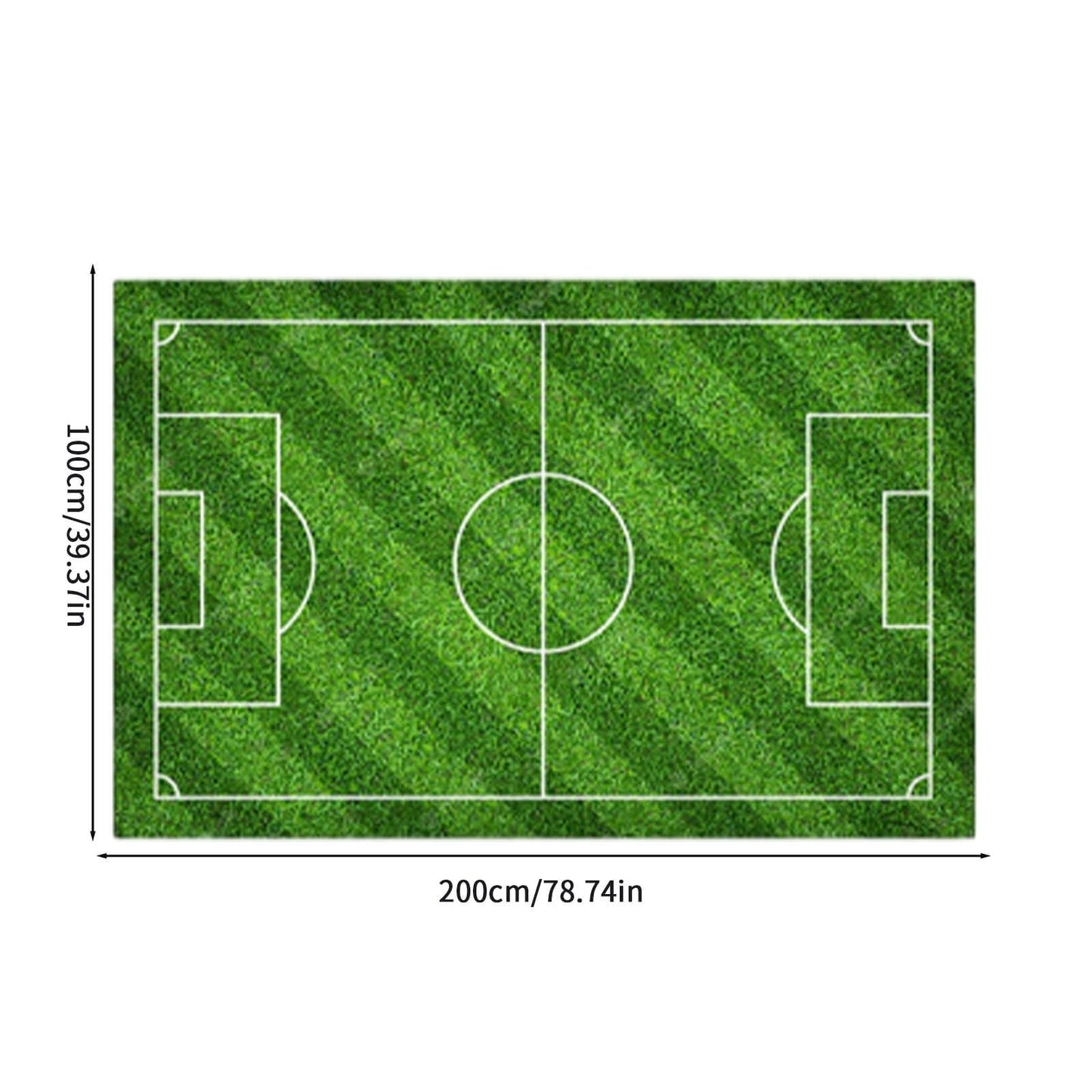 ZSBCMY Indoor Outdoor Soft Rug, Football Field Grass Design, Non-Slip Carpet for Living Room, Bedroom, Coffee Table Mats, Perfect Gift for Sports Enthusiasts