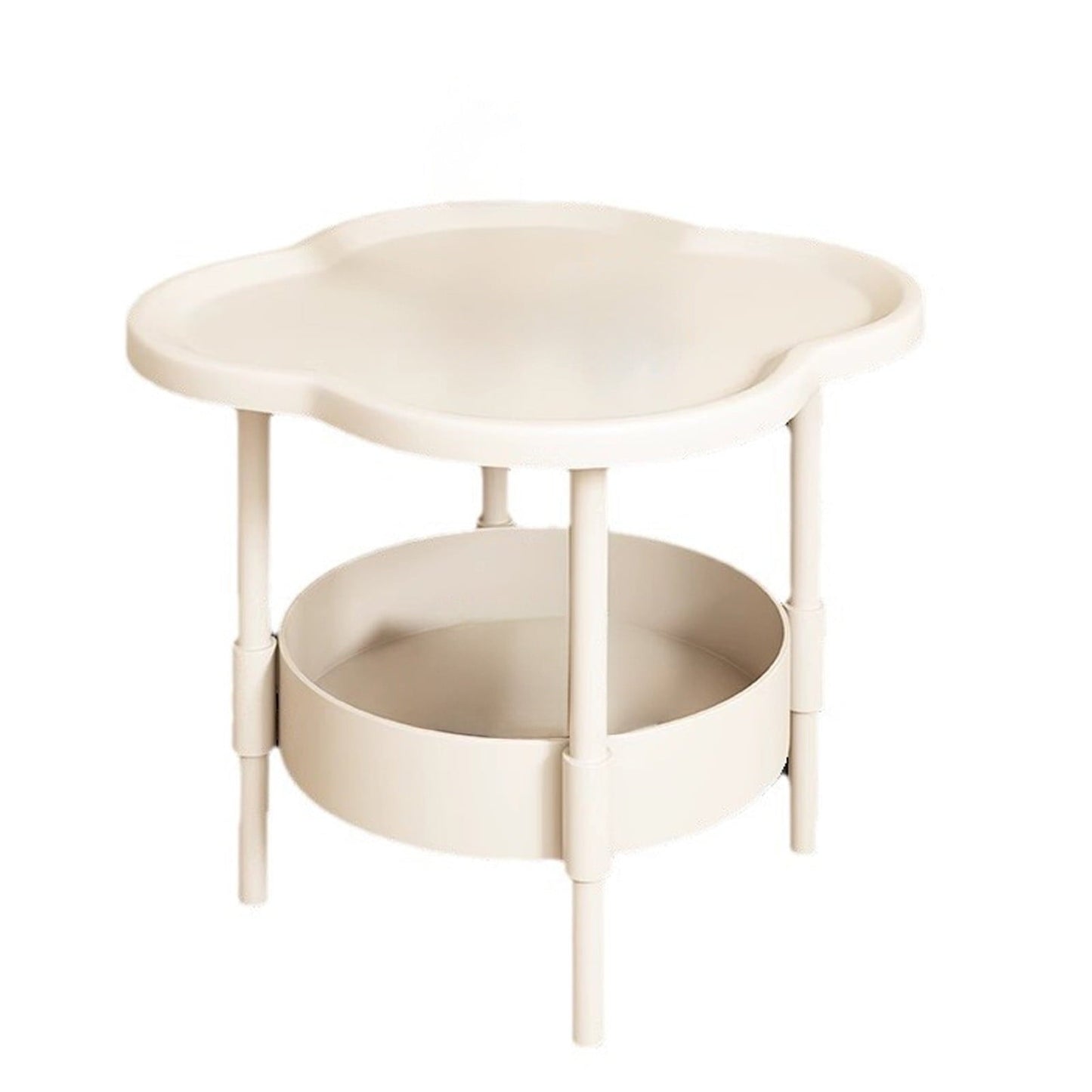 Haliyee 2-Tier End Table with Removable Tray - Waterproof Plastic Side Table for Living Room, Bedroom, Balcony, Office - Small Sofa & Coffee Table Indoor Outdoor Use