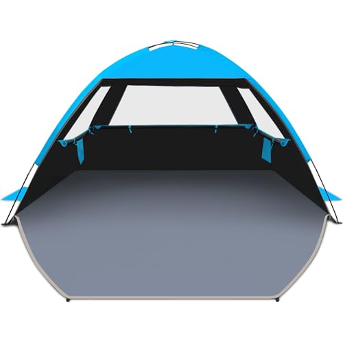 Gorich Beach Tent Sun Shelter for 3/4-5/6-7/8-10 Person with UPF 50+ UV Protection, Lightweight & Easy Setup Beach Shade Canopy, Portable Beach Shade Tent Beach Cabana