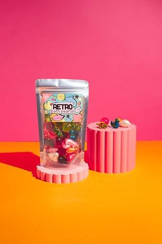 Retro Bath Beads Jumbo Pack of 30. Various Shapes and Scents. Animals, Hearts, Stars, Pearls. Bath Oil Beads Gift for Girlfriend Gift for Mom Gift for Women Birthday Gifts for Women. Bath Pearls.