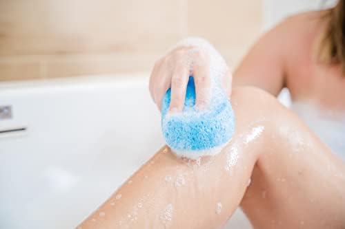 Scrubbing Bath Shower Body Sponge for Woman Man Kids -4 Pack- MR. Sponge Energizing Double Sided Bath Relaxing Massage Scrubbing Body Scrubber Loofah Deep Cleansing Loofah Exfoliating Body Scrubber
