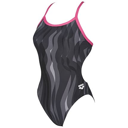 ARENA Wavy Water Youth Light Drop Back - MaxLife Black-fresia Rose 22