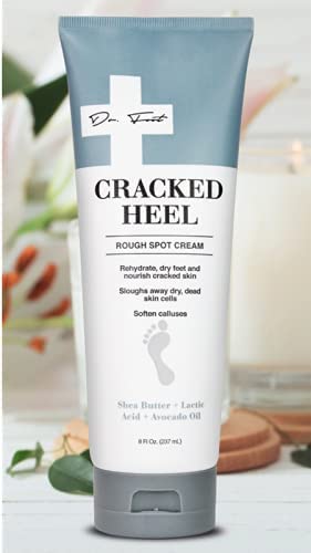 Dr. Foot Cracked Heel Repair Cream 8 Fl Oz - Moisturizing Lotion with Shea Butter & Lactic Acid, Softens Calluses & Dry Skin on Feet