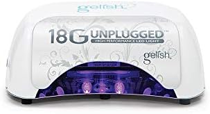 Gelish 18G Unplugged LED Light - Portable, Rechargeable, 36W, White & Silver, Intelligent Power Assist, Motion Sensors, Timer, Magnetic Tray, Ergonomic Design Gel Lamp, Nail Lamp, Gel Nail Light