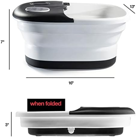 Medical king Foot Spa with Heat and Massage and Jets Includes A Remote Control A Pumice Stone Collapsible Massager with Bubbles and Vibration