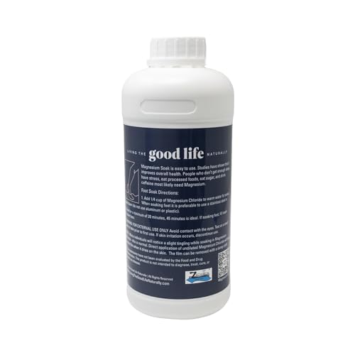 Magnesium Soak - 100% Pure Zechstein Transdermal Magnesium Oil Bath Soak for Relaxation, Skin Health, and Wellness - Magnesium Foot Soak and Bath Soak - 32oz