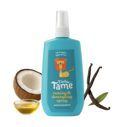 T is for Tame - Taming & Detangling Spray - Children's Hair Tamer with Natural Coconut Oil For Tangles, Knots & Frizz (Pack of 1)