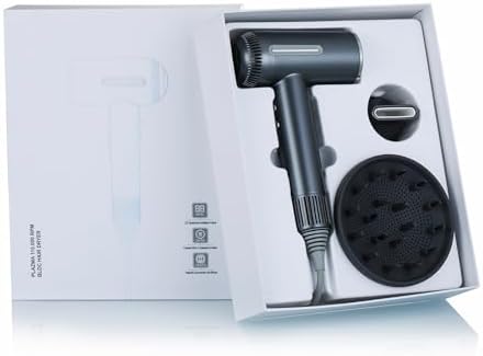 Hair Dryer,7 Temps&31 Modes.Intelligent Temperature Control,LCD Display,Self-Cleaning Mode,Facial Care Mode.1600W Ionic Blow Dryer.Low Noise Thermo-Control Hair Dryer with Diffuser and Nozzle
