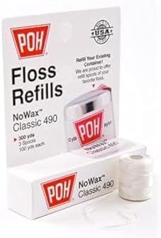 POH Floss Refills NoWax Classic 490 300yds (3 Spools, 100yds each)