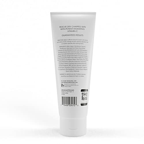 Advanced Clinicals Vitamin C Body & Hand Lotion Moisturizing Skin Care Cream For Hands & Body – Intense Soothing & Hydrating Vitamin C Hand Cream Moisturizer For Dry Cracked Hands, Large 8 Fl Oz