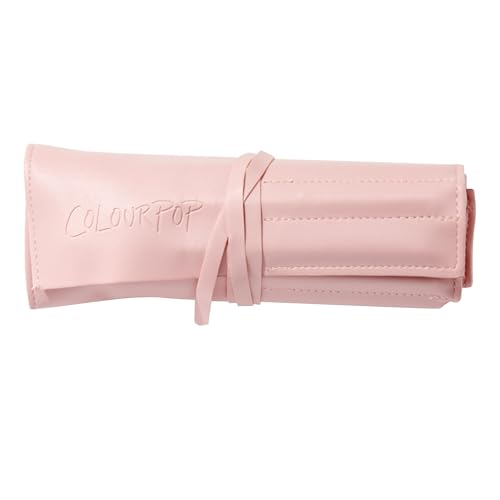 ColourPop Smoke 'N Roses Brush Roll Face & Eye Brush Set - Face & Eye Makeup Set - Made with Luxe Synthetic Vegan Bristles - Includes Holder (14 Count)