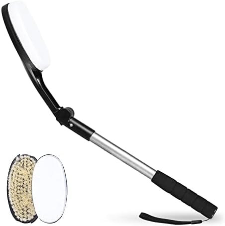 EASACE Body Brush for Back, Long Handle Bath Brush for Showering, Adjustable Head Back Scrubber, Shower Brush with Soft Bristles for Wet or Dry