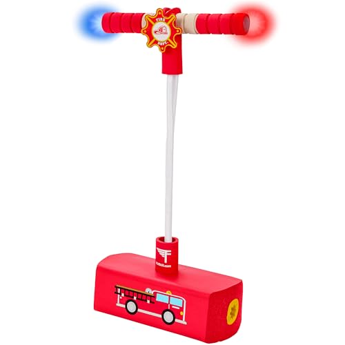 Flybar My First Foam Pogo Jumper for Kids Fun and Safe Pogo Stick for Toddlers, Durable Foam and Bungee Jumper for Ages 3 and up, Supports up to 250lbs (Red Fire)