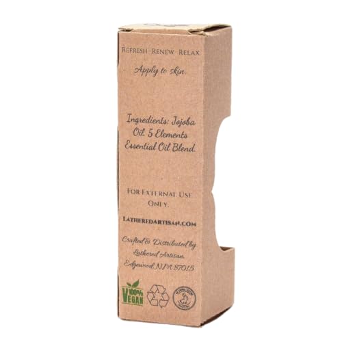 Patchouli & Lemongrass - Natural Essential Oil Perfume by Lathered Artisan - Alcohol-Free Plant Based Oil Perfume and Cologne, Nourishing, and Uniquely Handcrafted (Patchouli & Lemongrass - Roll On)