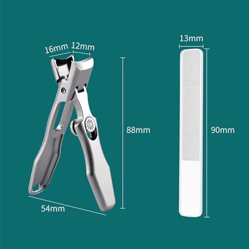 MightyClip Nail Clippers - German Stainless Steel for Men, Includes Nail File and Storage Box (Silver)