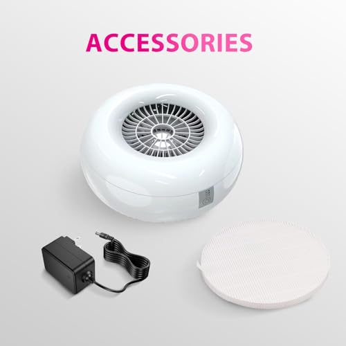 Nail Dust Collector, Quiet and Powerful Fan Dust Collector for Nail Tech with Reusable Filter, 50,000-Hour Lifespan, for Acrylic Nail Polishing,Salon & Home(White)