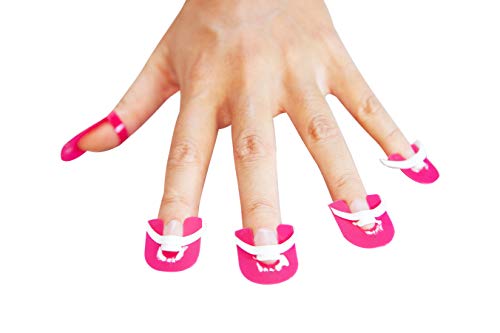 CreaNails Nail Polish Stencils for Adults - Reusable Nail Holder for Painting Nails & French Tip Strips - Spill-Proof Nail Guard Applicator & Shaper for Gel Paint, Decals - 10 Sizes, 26 Pieces