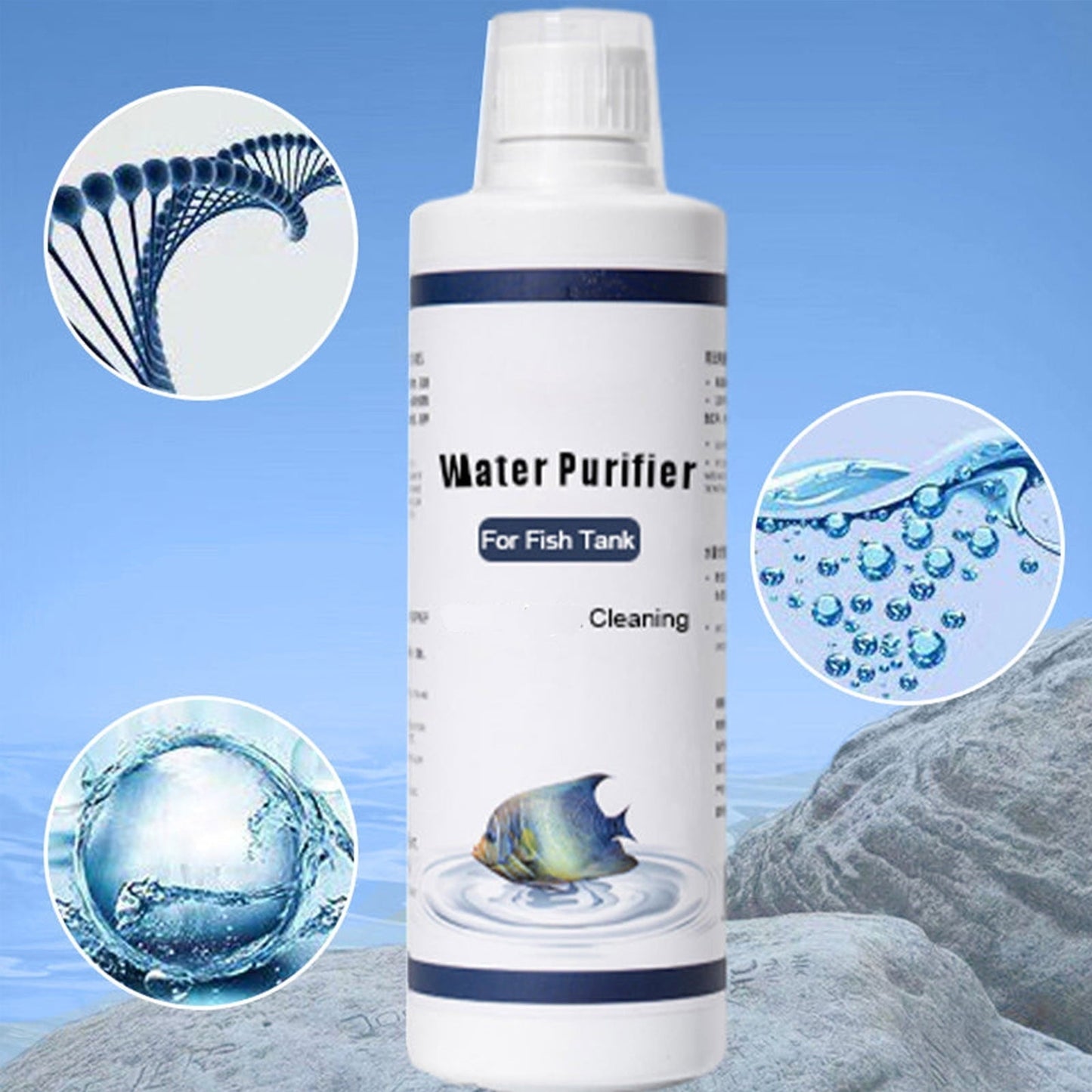 Aquarium Water Purifier Solution | Water Clarifying Cleaning Agent Flocculant | pH Balance Treatment | Natural Safe for Fish & Plants | Long-Lasting | 150ml Bottle