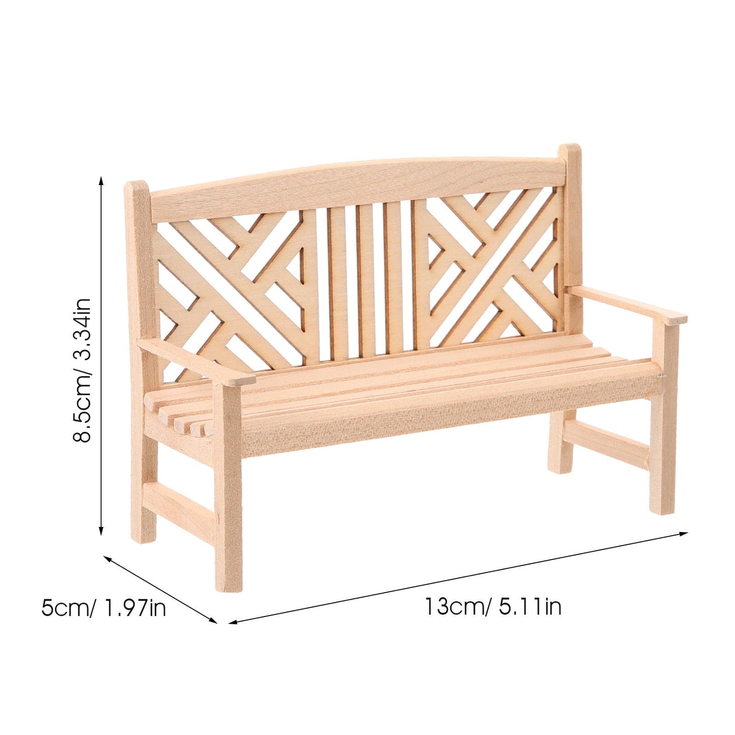 MUSEYA miniature garden accessory Miniature Garden Bench Wood for Collectors Scene Decoration 1Pack