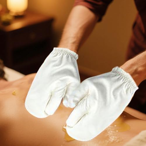 Ayurvedic Garshana Gloves for Body Massage Raw Silk Exfoliating Massage Gloves with Elastic Wrist Bands for Men Women Traditional Wellness Tool for Skin Care and Relaxation (2PCS)