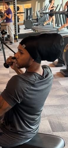 Fairy Black Mother Dreadlocks Satin Locs Bonnet Cap for Men and Women(Black, Large)