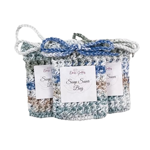 Handmade Moonlit Frost Cotton Soap Saver Bag - Perfect Bathing Accessory for Longer Lasting Soap - Soap Pouch for Shower Soft - 1 Pack