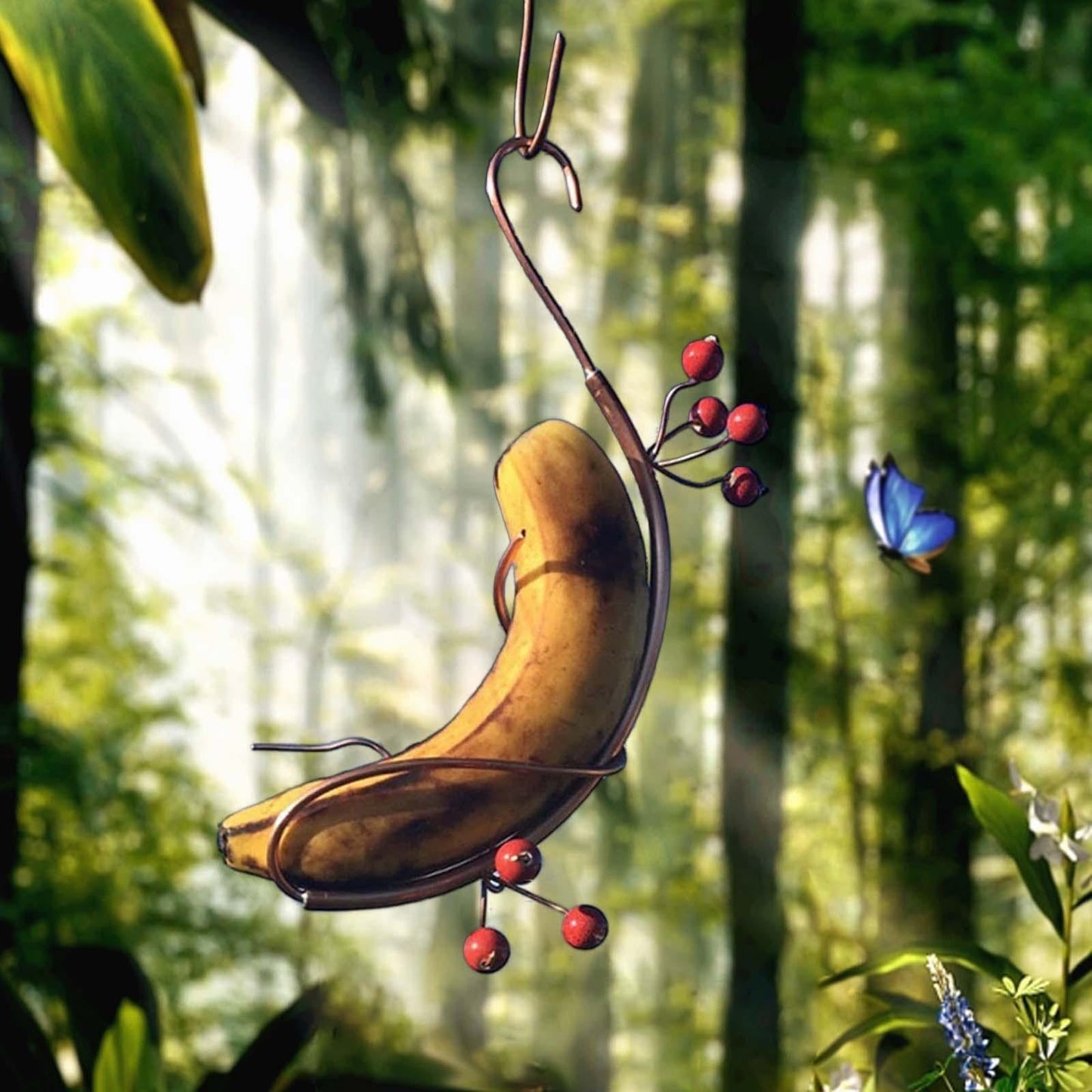 YWMJZEU Banana Hammock And Butterfly Feeder,Butterfly Feeder,Banana Hanger,Sturdy Banana
