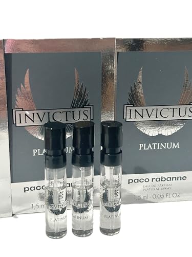 Paco Rabanne INVICTUS PLATINUM EDP MEN spray vial perfume 1.5 ml / 0.05 fl oz - Set of 3