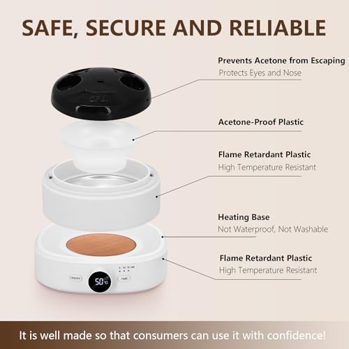 Adjustable Temperature Electric Nail Soaking Bowl, Electric Soak off Gel Polish Remover Machine Removes Nail Polish, Dip Powder, Acrylic, Press on Nails for Salon Home Use