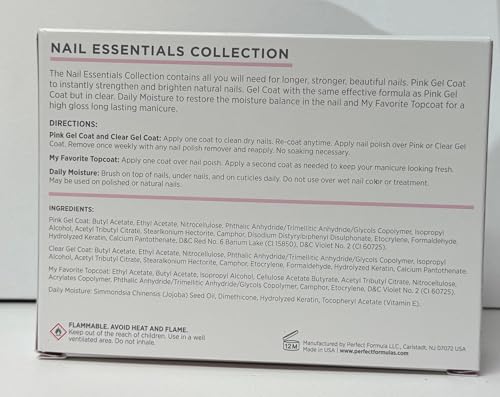 Perfect Formula Nail Collection - The Perfect Keratin Nail Treatment Manicure - A "Suit of Armor for Your Nails" - 4 pieces.