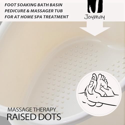 Foot Soaking Bath Basin, Soaking Tub, Large Basin, Feet Pedicure|Foot Massager, Ideal for Relaxation & Stress Relief - Perfect for Home & Spa Use (White)