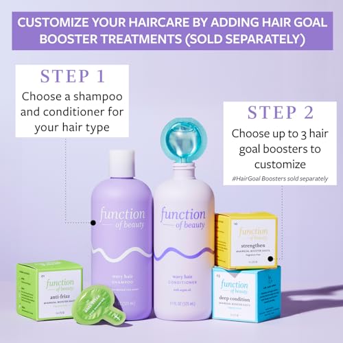 Function of Beauty Wavy Hair Conditioner, 22 oz - Formulated with Argan Oil to Enhance Glossiness & Natural Shine, Sulfate-Free, Customizable Haircare