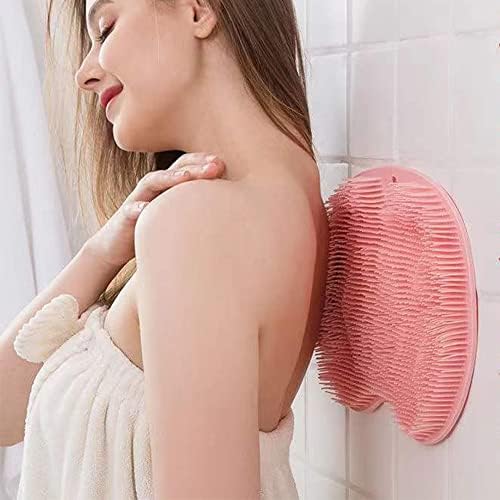 Shower Foot Back Scrubber Massage Pad, 2025 New Shower Foot Scrubber Mat Foot Back Cleaning Pad, Upgrade Shower Foot Scrubber Mat with Non-Slip Suction Cups Back Exfoliating Bath Wash Pad (Blue)
