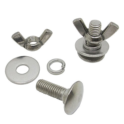 Scuba Choice Tech Diving Stainless Steel Butterfly Screw Bolts and Wing Nuts for Backplate (1-Pair)