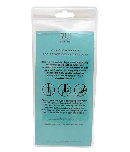 Rui Smiths Professional Cuticle Nippers, Gold-Plated Carbon Steel, French Handle, Double Spring, 6mm Jaw (Full Jaw)