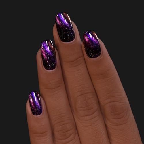 ILNP High Roller - Black-Based Purple Magnetic Holographic Nail Polish