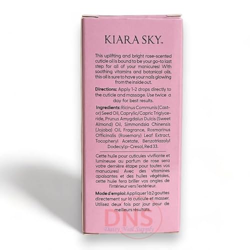 KIARA SKY Cuticle Oil - Hydrating, Nourishing & Moisturizing, Repair for Weak Damaged Nails 0.7 fl oz - Rose Scent