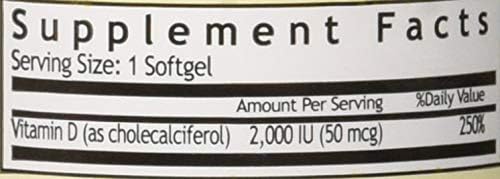 Windmill VIT D 2000 IU SOFTGELS WMILL 100 (Pack of 3)