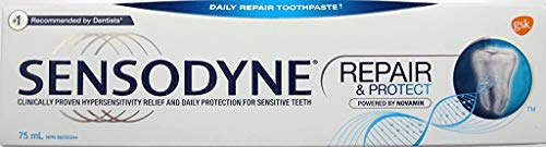 Sameriver Sensodyne with Novamin, Repair & Protect Paste, Unflavored, 75mL (Canadian)