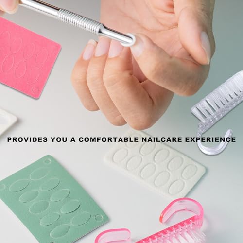 Pre-treatment Cuticle Pusher, Russian Prep Nail Pushers, Dual Ended Cuticle Remover with 100/180 Grit Sandpaper Sheets, Nail Care for Manicure Pedicure Nail Art