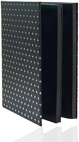 Double Layer Book Shape Empty Magnetic Eyeshadow Makeup Palette with Mirror and 20pcs Adhesive Stickers, Sliver Stars Cover, Fits Standard and Deep Pans (Not Included Eyeshadows)