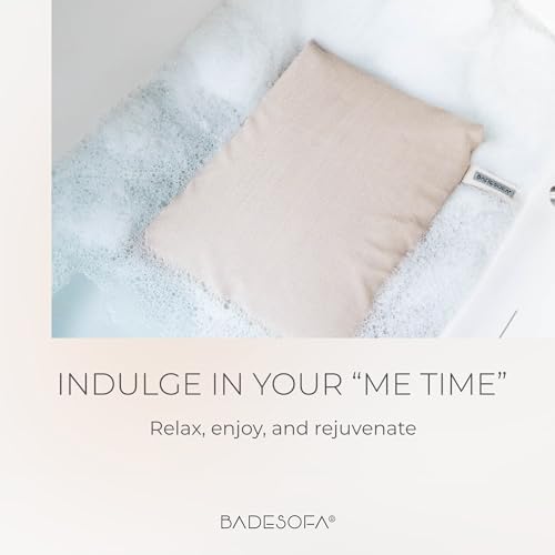 BADESOFA® Luxury Seat Cushion for Bath | Premium-Quality Materials | Comfortable & Quick-Drying | Washable Bath Pillow in Charcoal | Home Spa | Suitable for Bathtub, Steam Sauna & Hot Tub