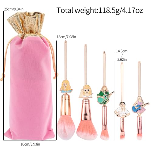Famous Pop Female Singer Makeup Brush Set - Creative Metal Taylor Makeup Brushes, Makeup Gifts for Fans, Female Friends, Collectible Souvenirs (Taylor Cosmetic Brushes)